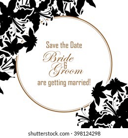 Invitation with floral background