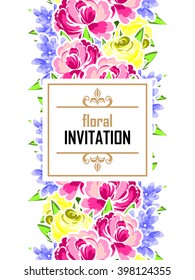 Invitation with floral background