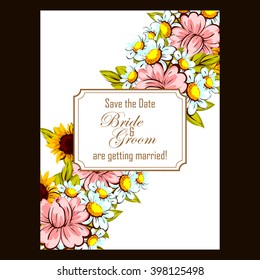 Invitation with floral background