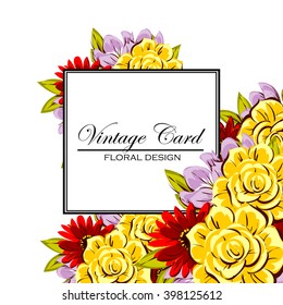 Invitation with floral background