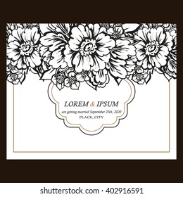 Invitation with floral background