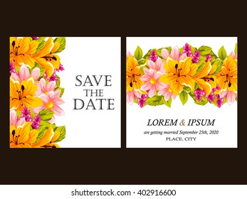 Invitation with floral background