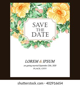 Invitation with floral background