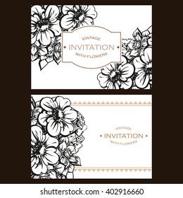 Invitation with floral background
