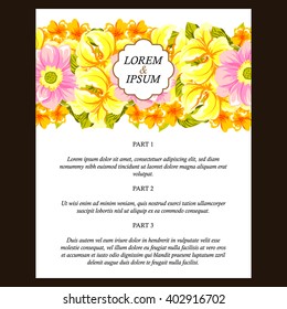 Invitation with floral background