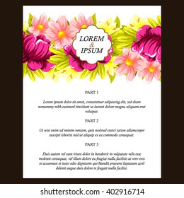 Invitation with floral background