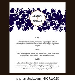 Invitation with floral background