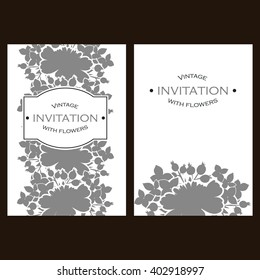 Invitation with floral background