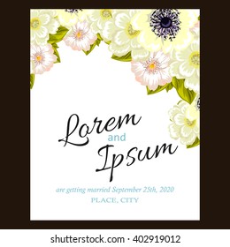 Invitation with floral background