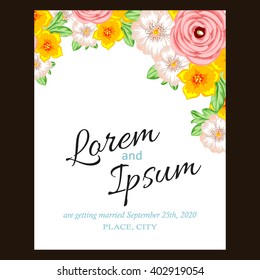 Invitation with floral background