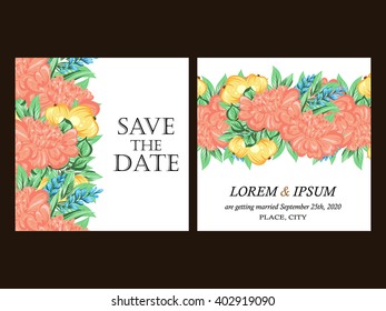 Invitation with floral background