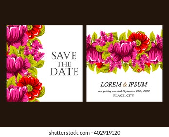 Invitation with floral background