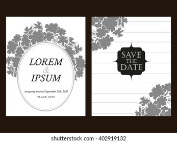 Invitation with floral background