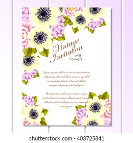 Invitation with floral background