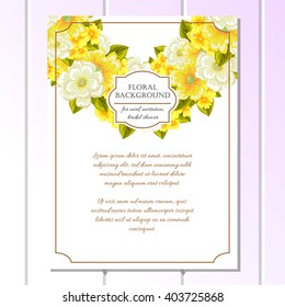 Invitation with floral background