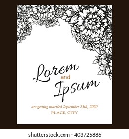 Invitation with floral background