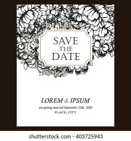 Invitation with floral background