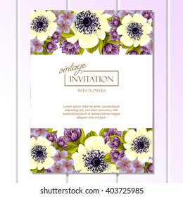 Invitation with floral background