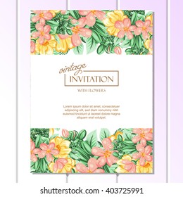 Invitation with floral background