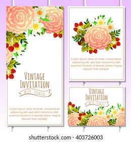 Invitation with floral background