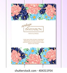 Invitation with floral background