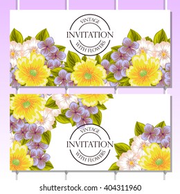 Invitation with floral background