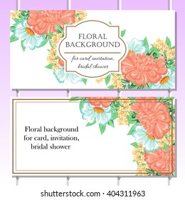 Invitation with floral background