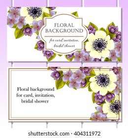 Invitation with floral background