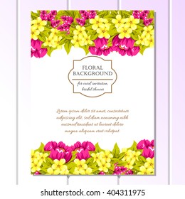 Invitation with floral background