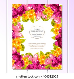 Invitation with floral background