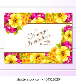 Invitation with floral background