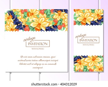 Invitation with floral background