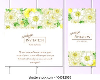 Invitation with floral background