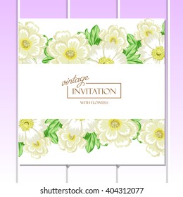 Invitation with floral background