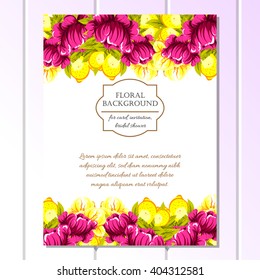 Invitation with floral background