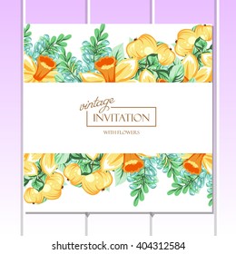 Invitation with floral background