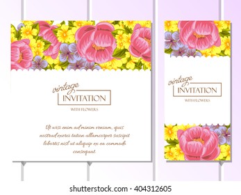 Invitation with floral background