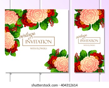 Invitation with floral background