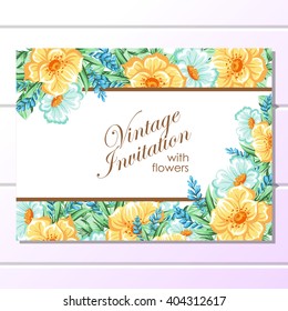 Invitation with floral background