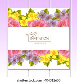 Invitation with floral background