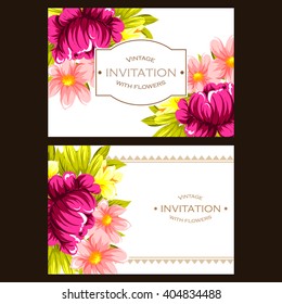 Invitation with floral background