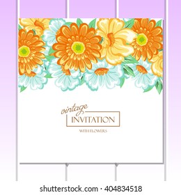 Invitation with floral background