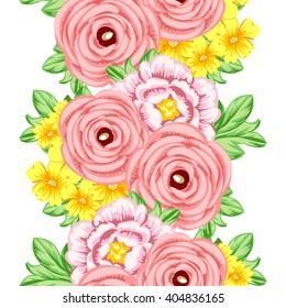 Invitation with floral background