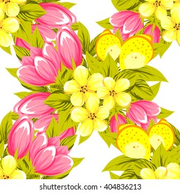 Invitation with floral background