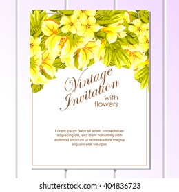Invitation with floral background