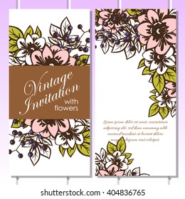Invitation with floral background