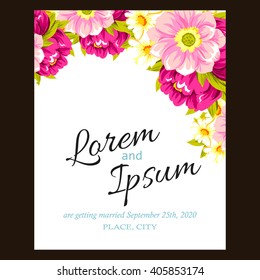 Invitation with floral background