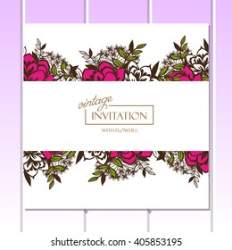 Invitation with floral background