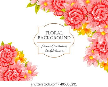 Invitation with floral background