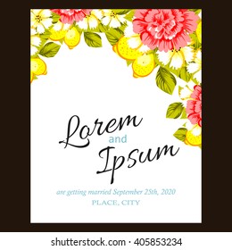 Invitation with floral background